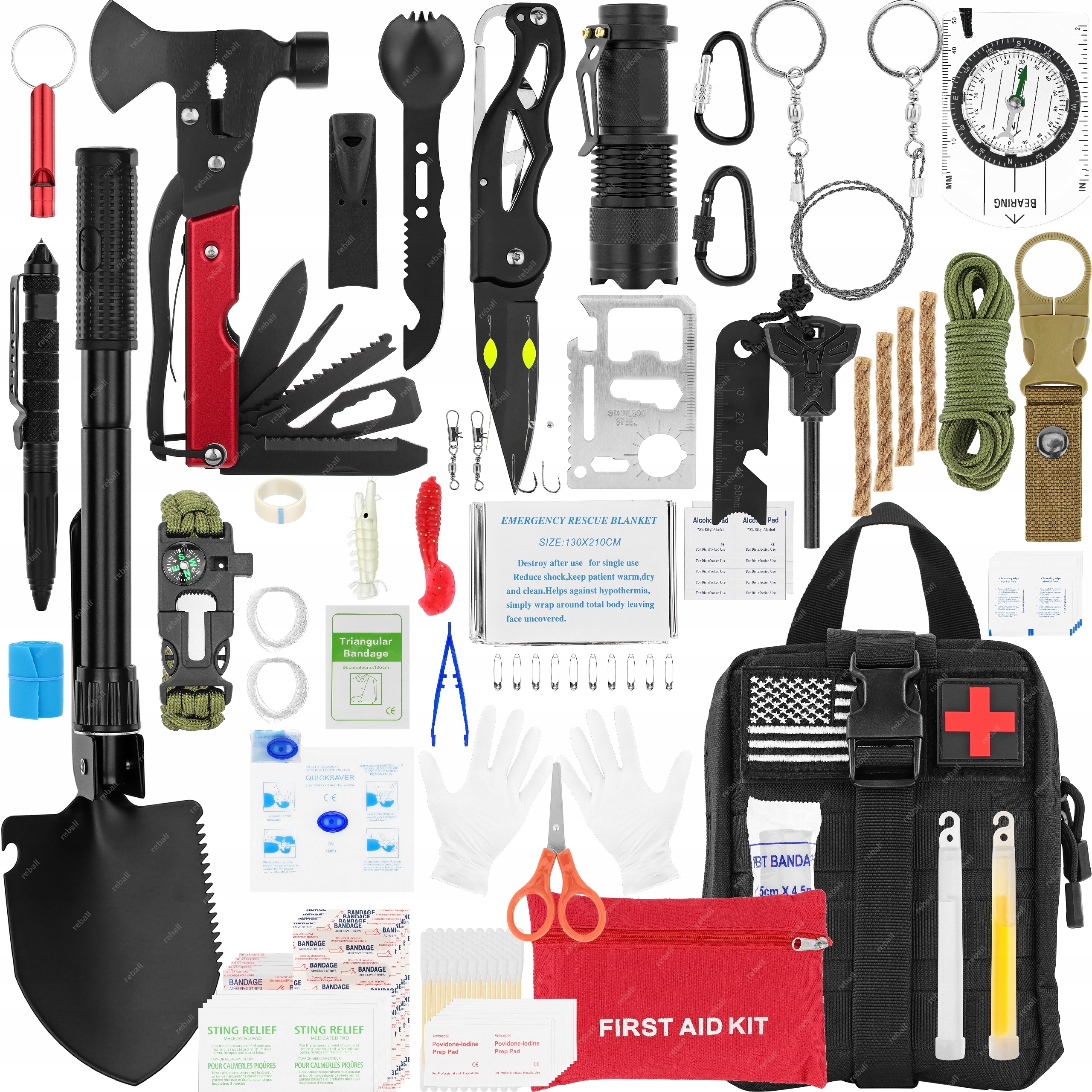 XXXL Vojenský Survivalový Set Přežití Kit Nástrojů RT0287