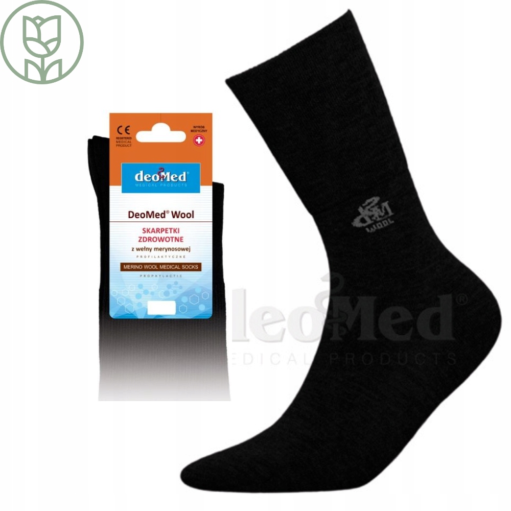 

Skarpetki zdrowotne DeoMed Wool merynosa czarne 43