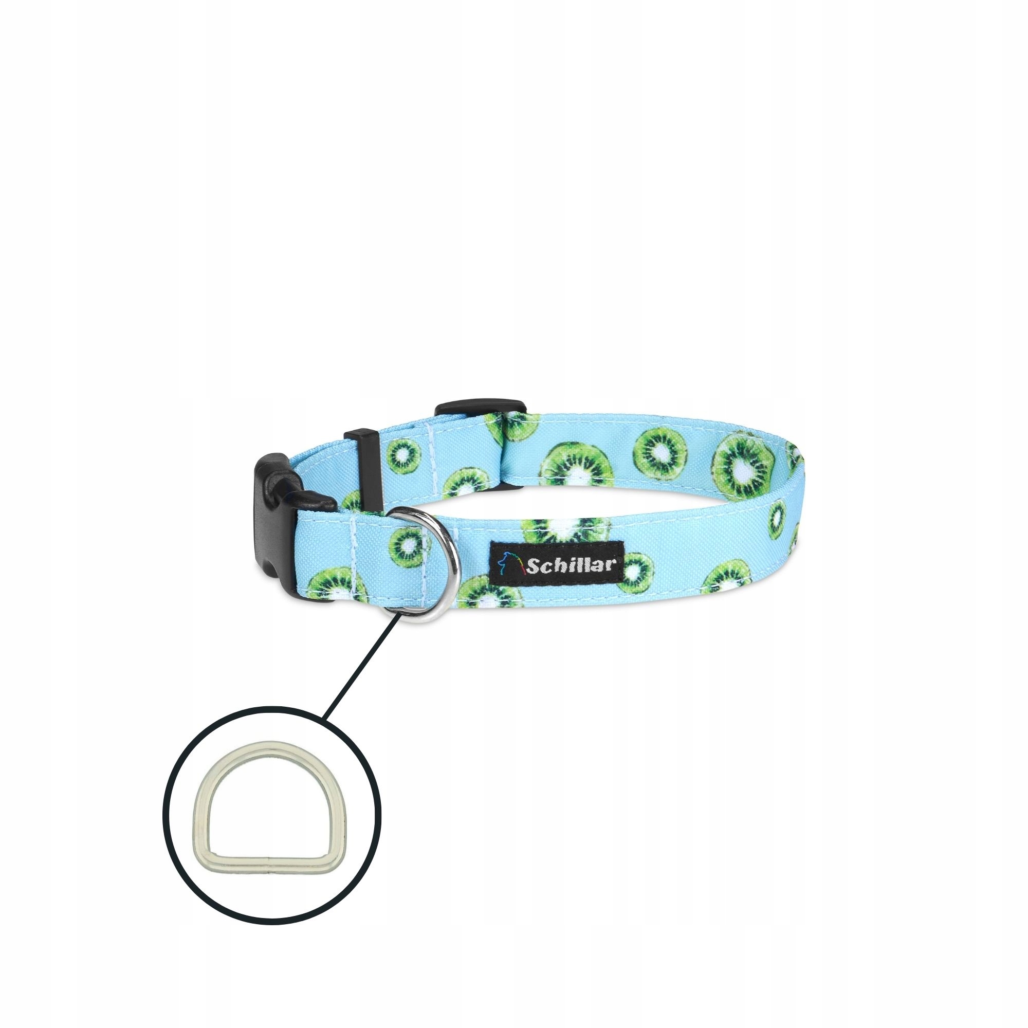 Levně Obojek na sponu pro velkého psa barevný mátový kiwi L XL 40-60 cm