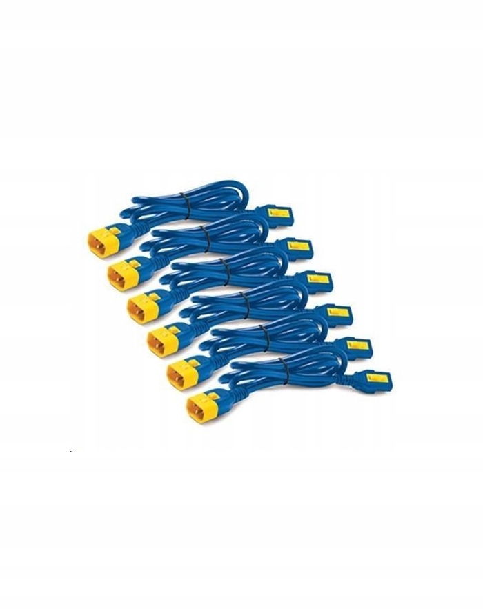 Kabel zasilający C13 do C14 1.2m niebieski blokowany 6 szt. AP8704S-WWX5906