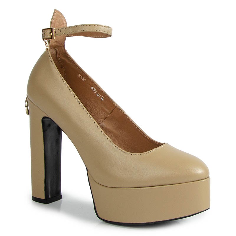 Carinii B9295 Béžové Kožené Lodičky 40