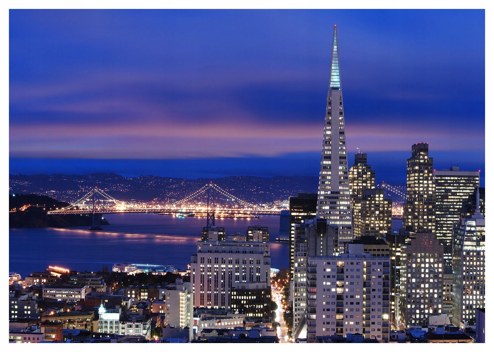 Fototapeta Noční město Mrakodrapy Městský most Krajina 368x254 lepidlo