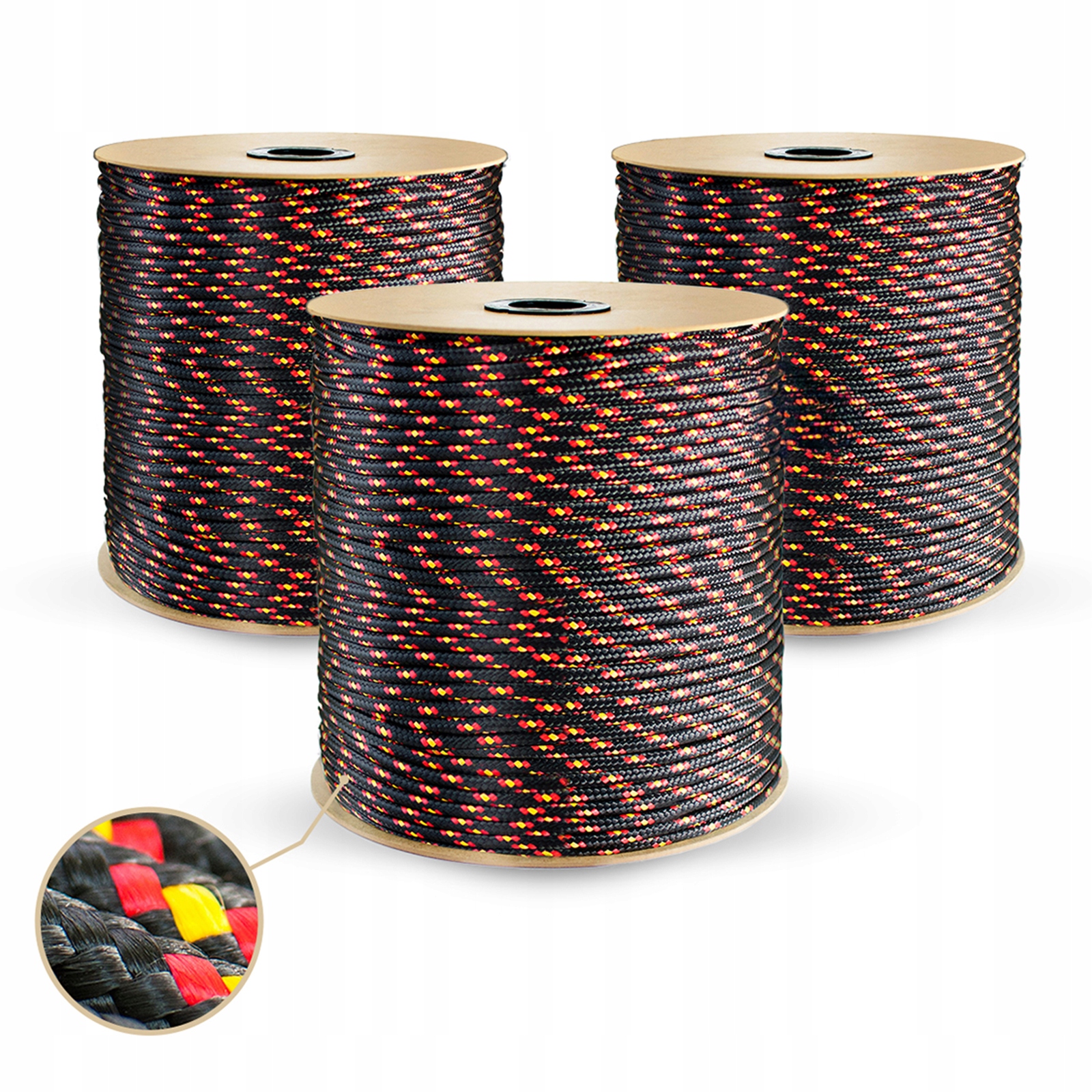 Polypropylenové lanko pletené, univerzální, černé, 3 mm, 400 m