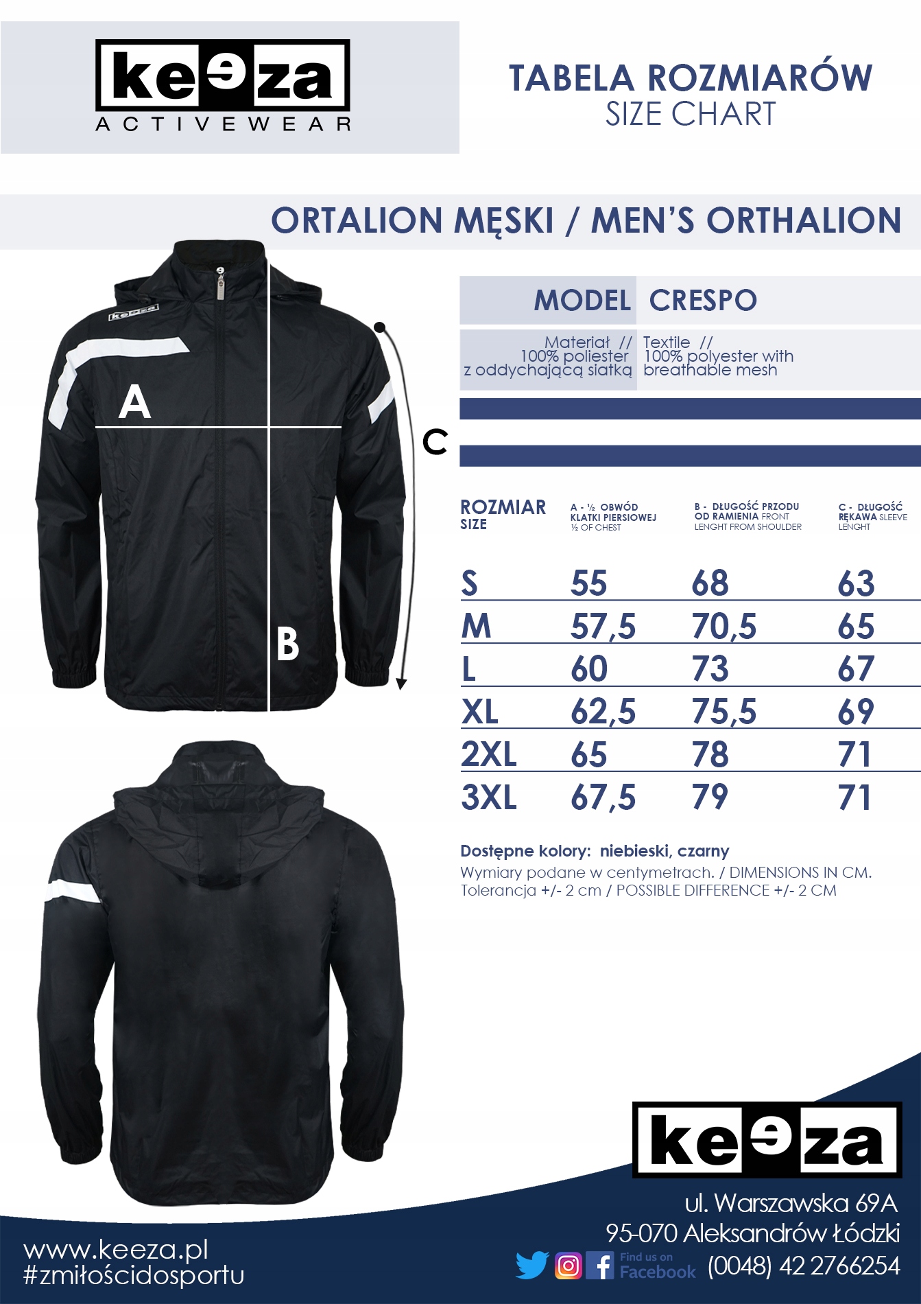 Kurtka ortalionowa Crespo | KEEZA Model Crespo