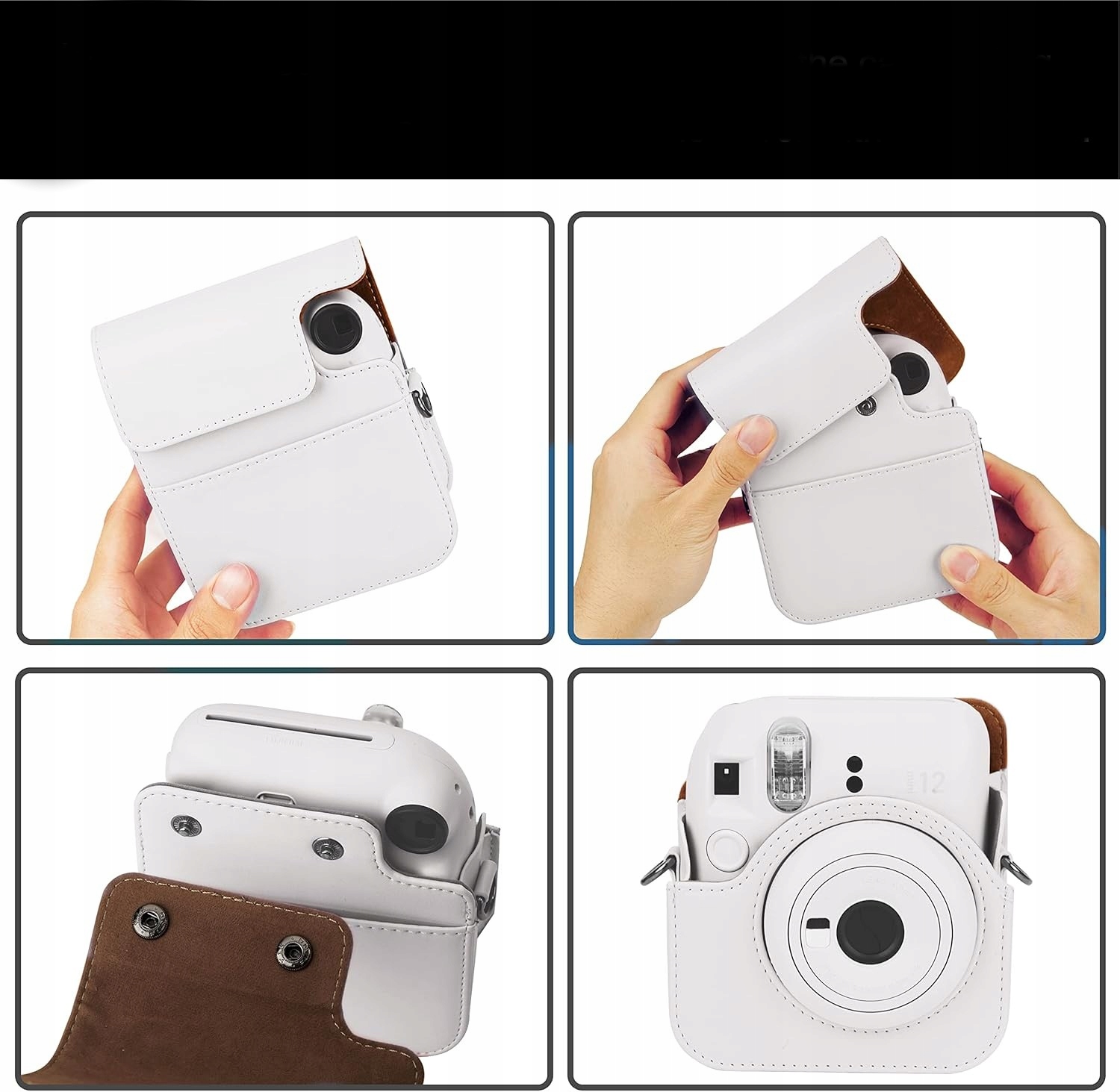 ELEGANCKIE ETUI CASE TORBA DO FUJIFILM INSTAX MINI 12 POKROWIEC BIAŁE Marka bez marki