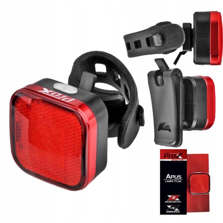 Lampka tył ProX Apus Cob Led 20 Lm Usb czerwona