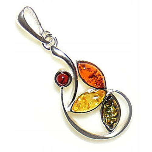 Stříbrný Přívěsek leknín – přívěsek z Baltský Jantar stříbro AG925