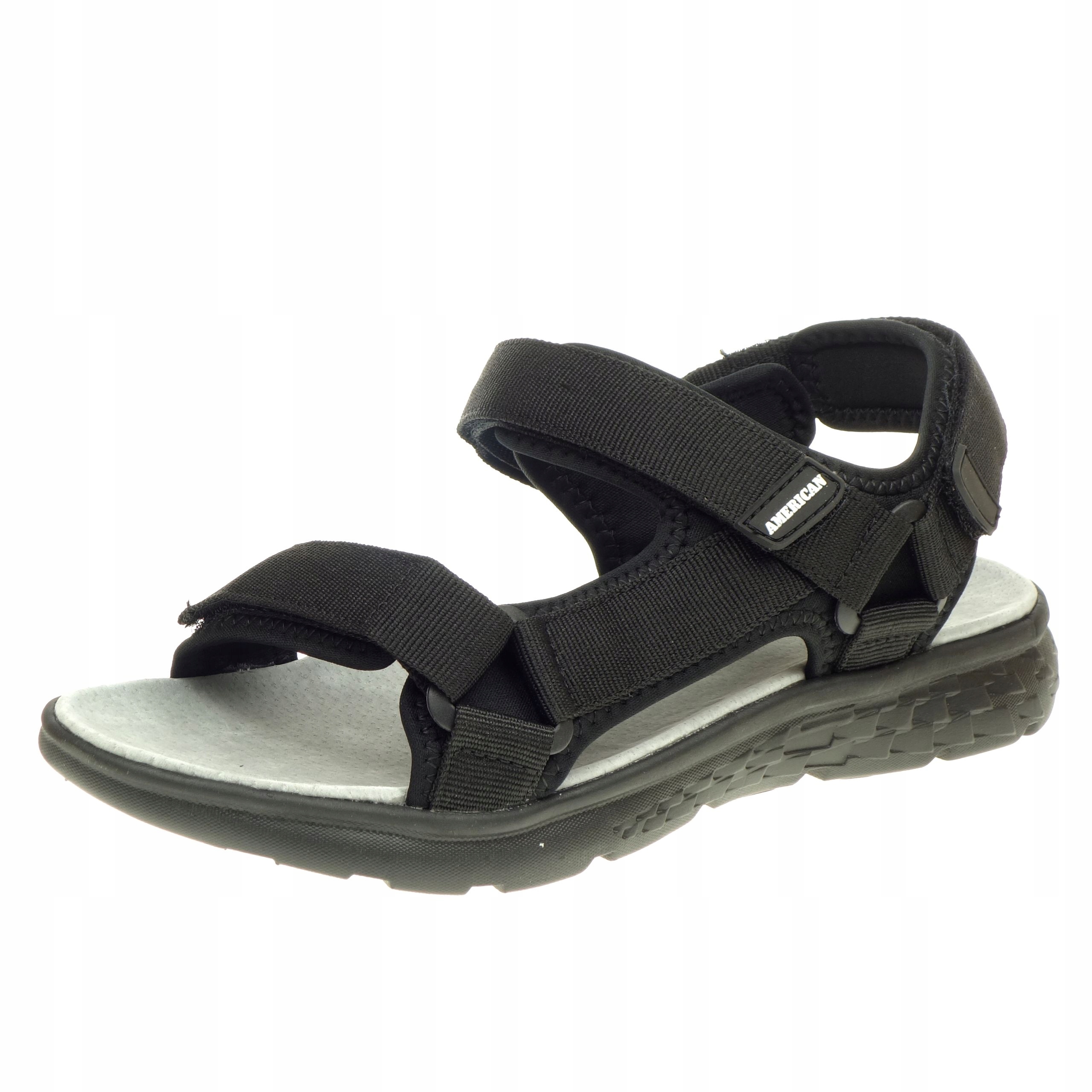 Pánské sportovní sandály American Club Lehké na suchý zip Černé Trekking 42