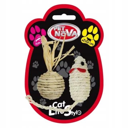 

Petnova zestaw myszka 7x3cm piłka 4cm dla kota