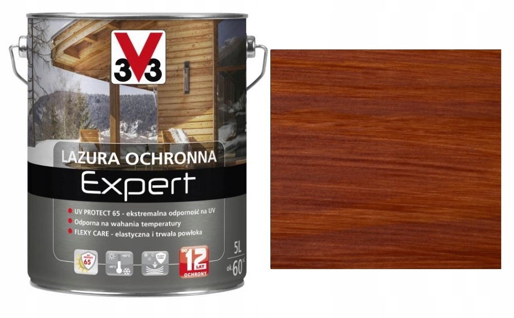V33 Ochranná lazúra Expert ochrana do 12 rokov Mahagón 5L