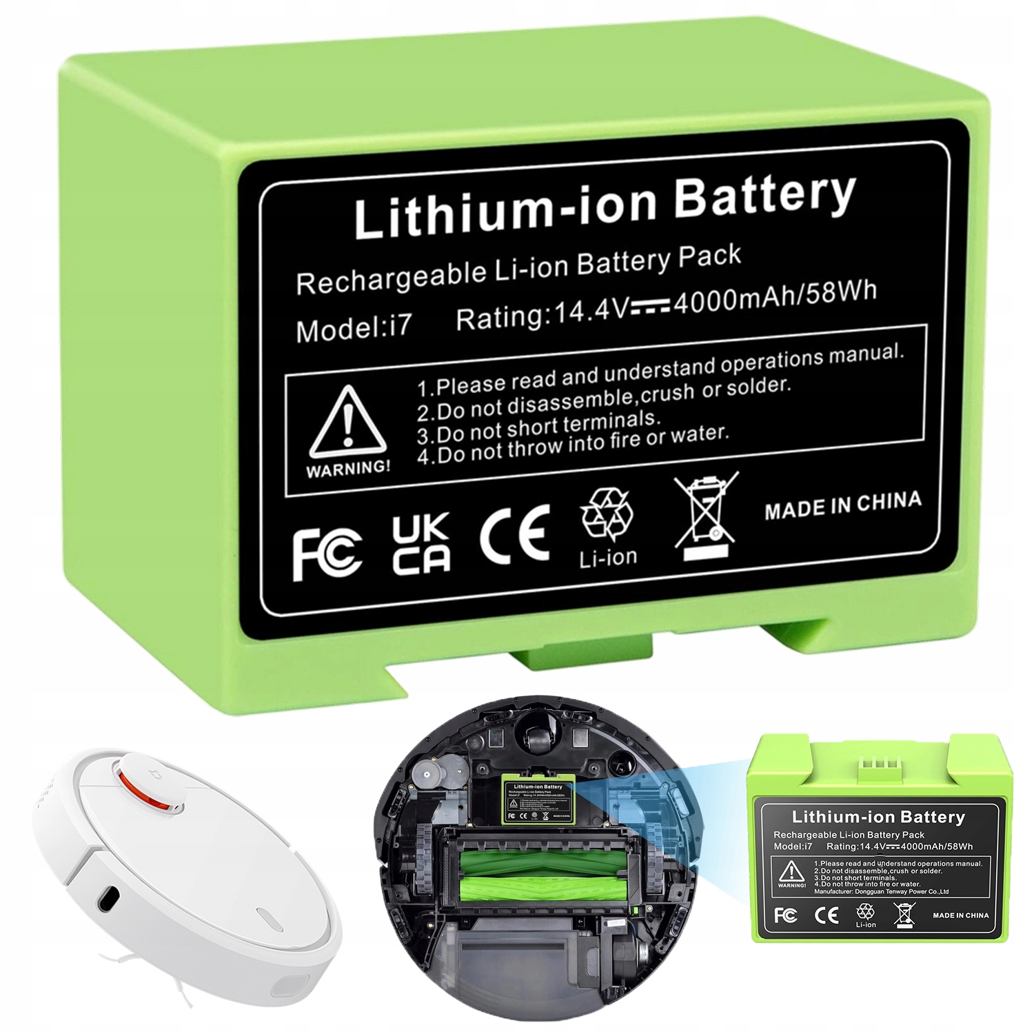 Akumulátor Baterie Pro Irobot Roomba I7 I3 I4 Série E5 E6 14,4V 4000MAH
