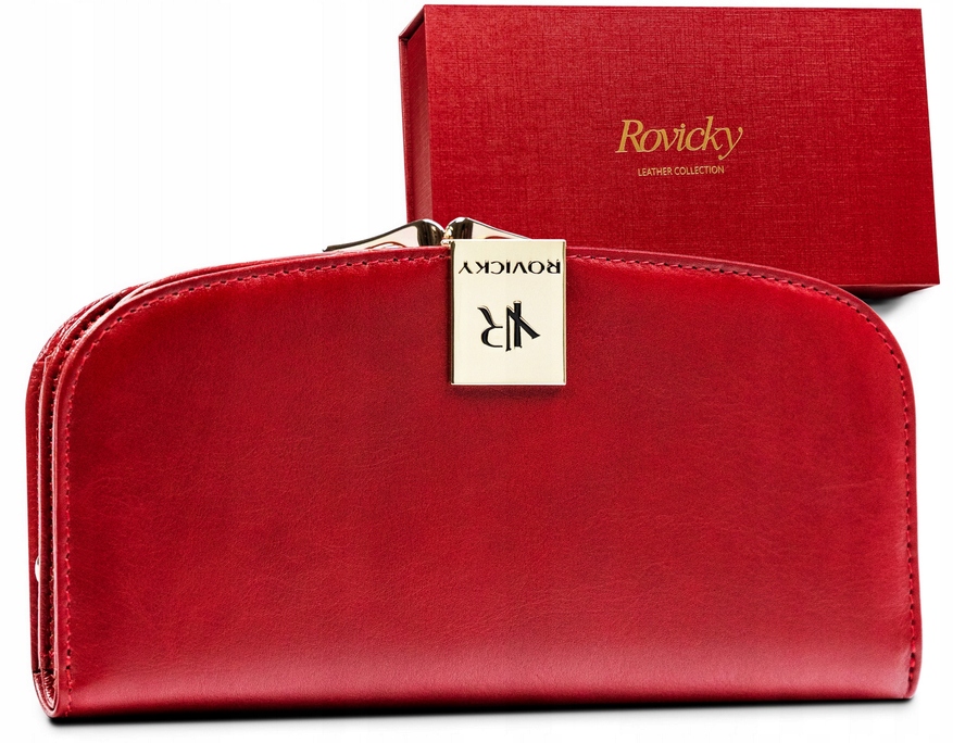 Dámská peněženka Rovicky velká na zip, červená, s Rfid ochranou, dárek