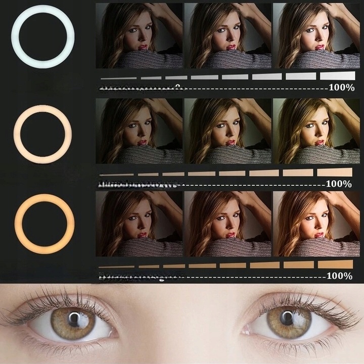 LAMPA PIERŚCIENIOWA LED RING MAKIJAŻ STATYW SELFIE FILMY + STATYW + PILOT Moc żarówki/świetlówki 240 W