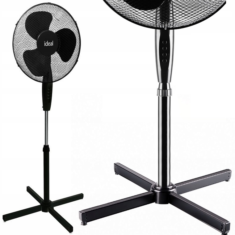 Podlahový Ventilátor Stojící Pokojový, Silný Ø 400 MM, Černý