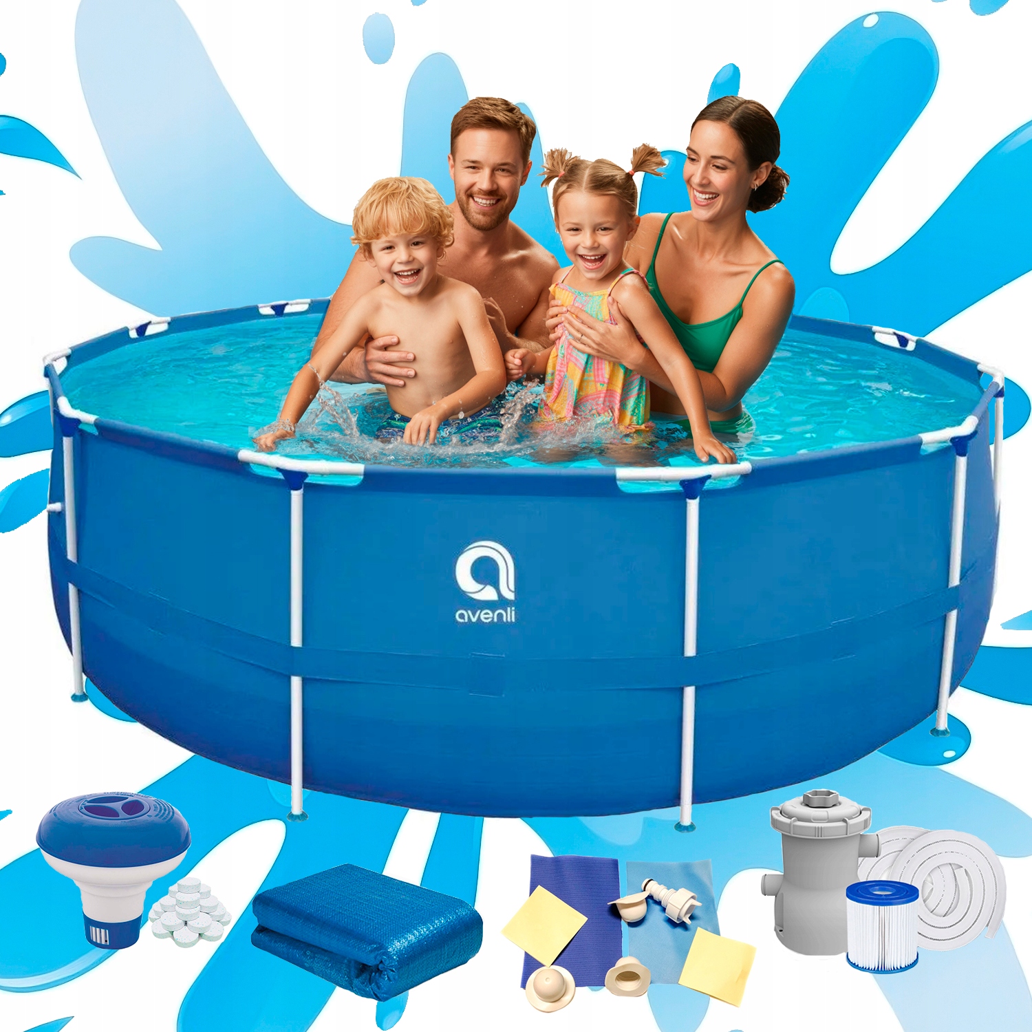 Záhradný Bazen Roštový 366x76 CM 19V1 Sada Pumpa Mata filter Príslušenstvo