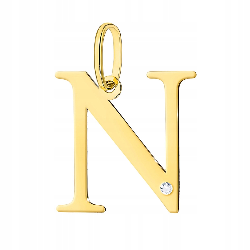 Zlatý Přívěsek 585 Písmenko N s Briliantem 0,005 ct