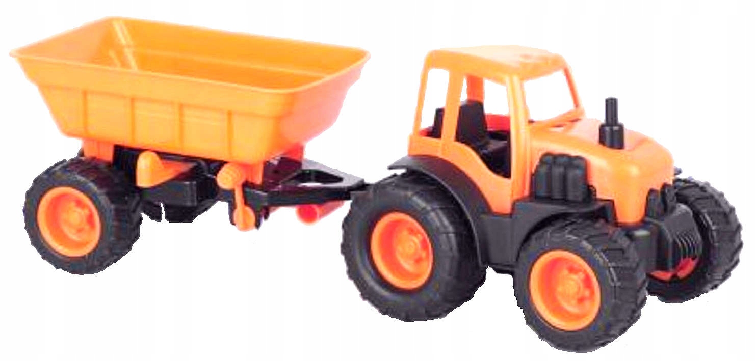 

Niebieski Traktor Ciągnik Z Przyczepą 42 CM