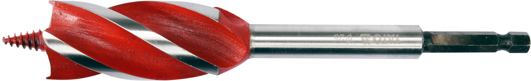 WIERTŁO DO DREWNA 25MM 4-OSTRZOWE HEX STAL HRC Zastosowanie do drewna