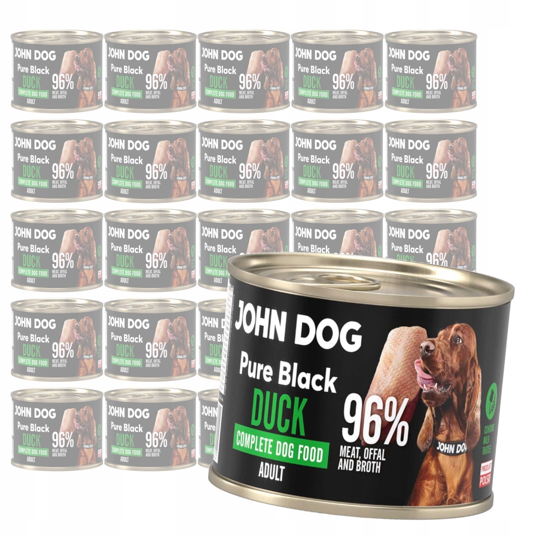 Levně John Dog Pure Black Duck Adult 24x200g Vlhké Krmivo pro psy s kachnou