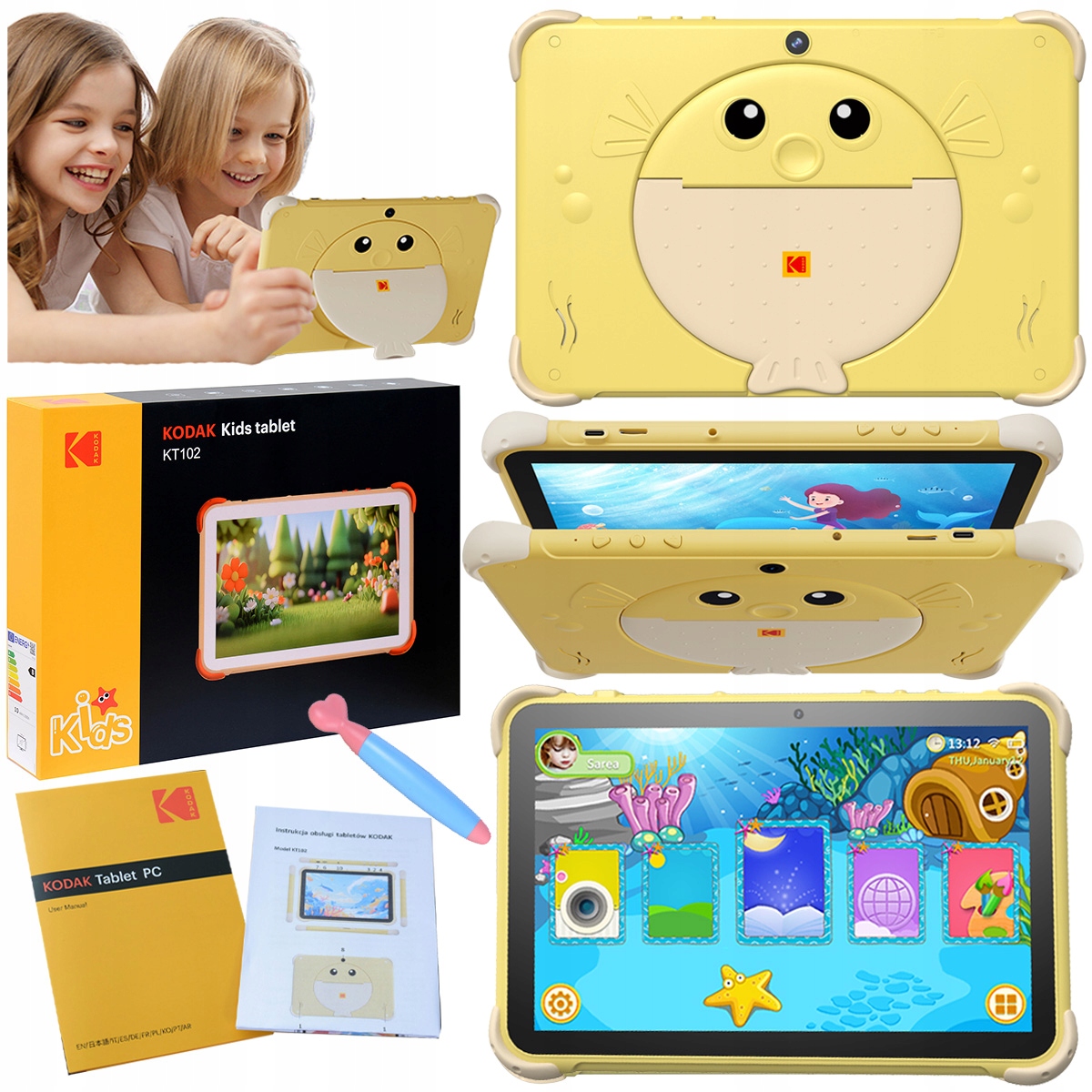 Tablet Kodak KT102 pre deti 1280 x 800 10,1'' 64GB Odolné Ochranné Puzdro