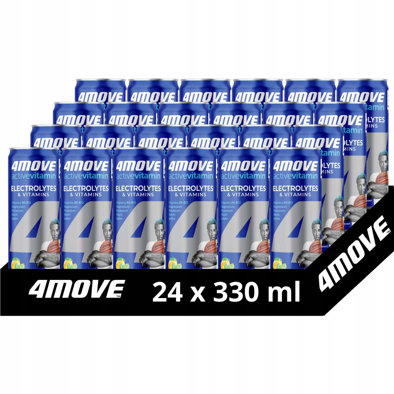 Levně 4Move Activevitamin sycený nápoj s citronem a mátou 330ml x 24 kusů