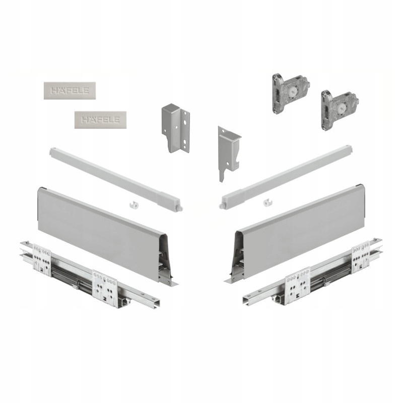 Szuflada Hafele Matrix S35 szara 450 mm wysoka H199 cichy domyk 35kg