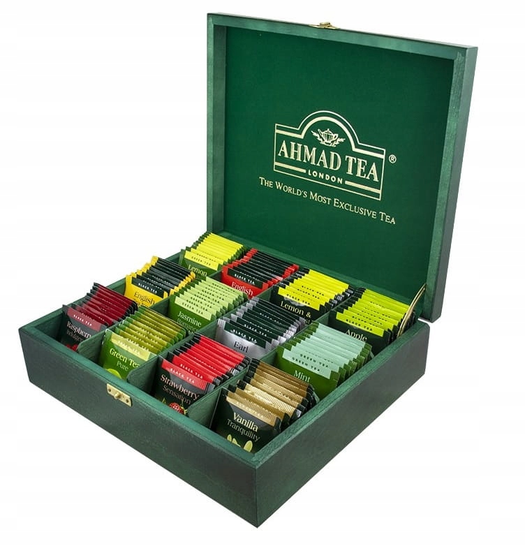 Ahmad Mix Zestaw Herbat 120 torebek Skrzynka drewniana