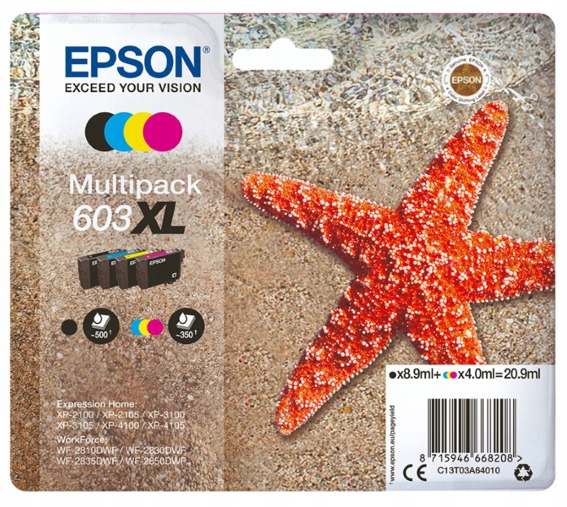 Epson inkoustové náplně Multipack 603 XL C13T03A64010 4 barvy