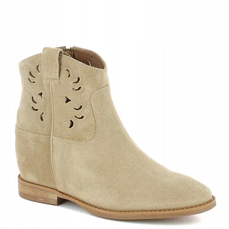 Carinii B9540 Kotníkové Boty Ažurové Jarní Béžové 38