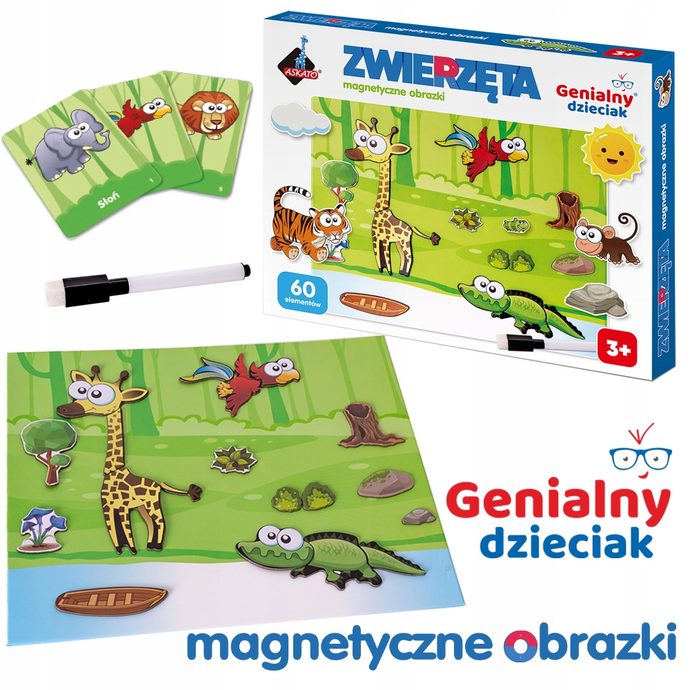 

Puzzle Układanka Magnetyczna Zwierzęta Askato 3+