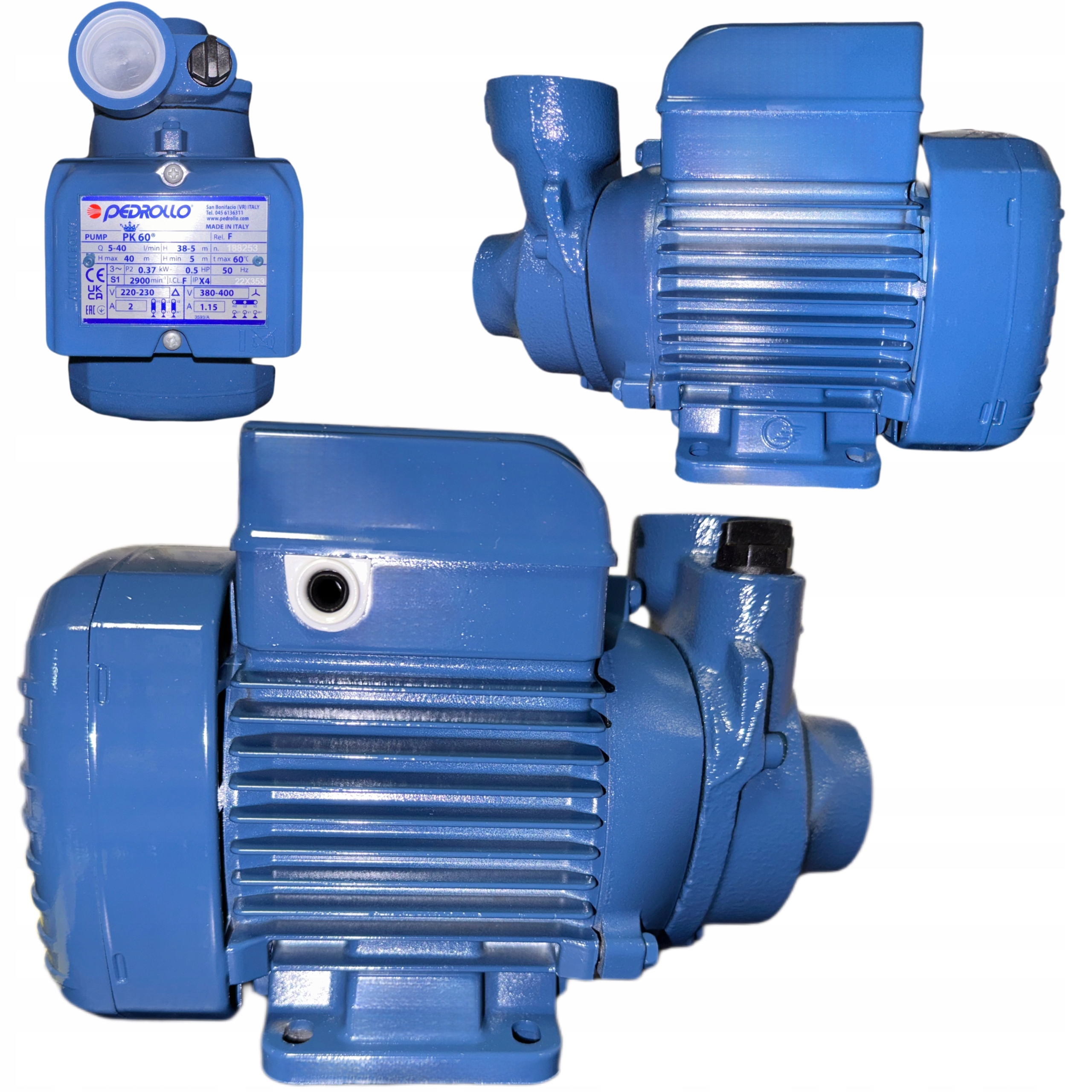 Talianska Odstredivá Povrchová Pumpa Pedrollo PK60 370W Výkonná 2400 L/h Výkonná