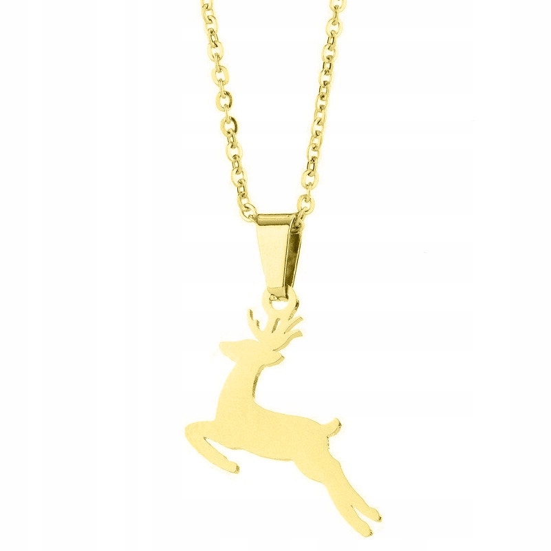 

Złoty Naszyjnik Stal 316L Jeleń Renifer Łoś N76P