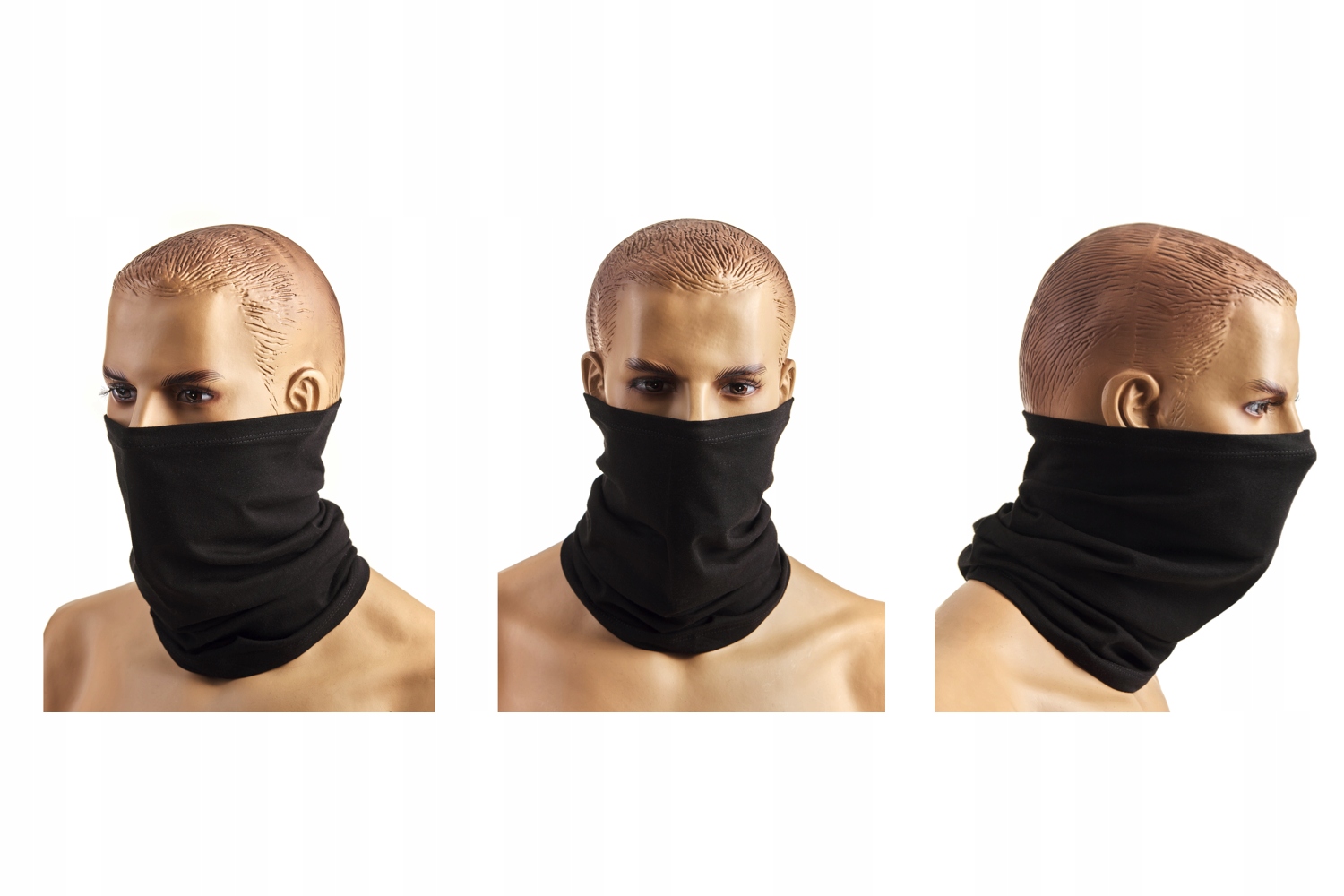 KOMIN MASECZKA NA SZYJĘ USTA OBSZYTY BAWEŁNA CZERŃ Kolor czarny