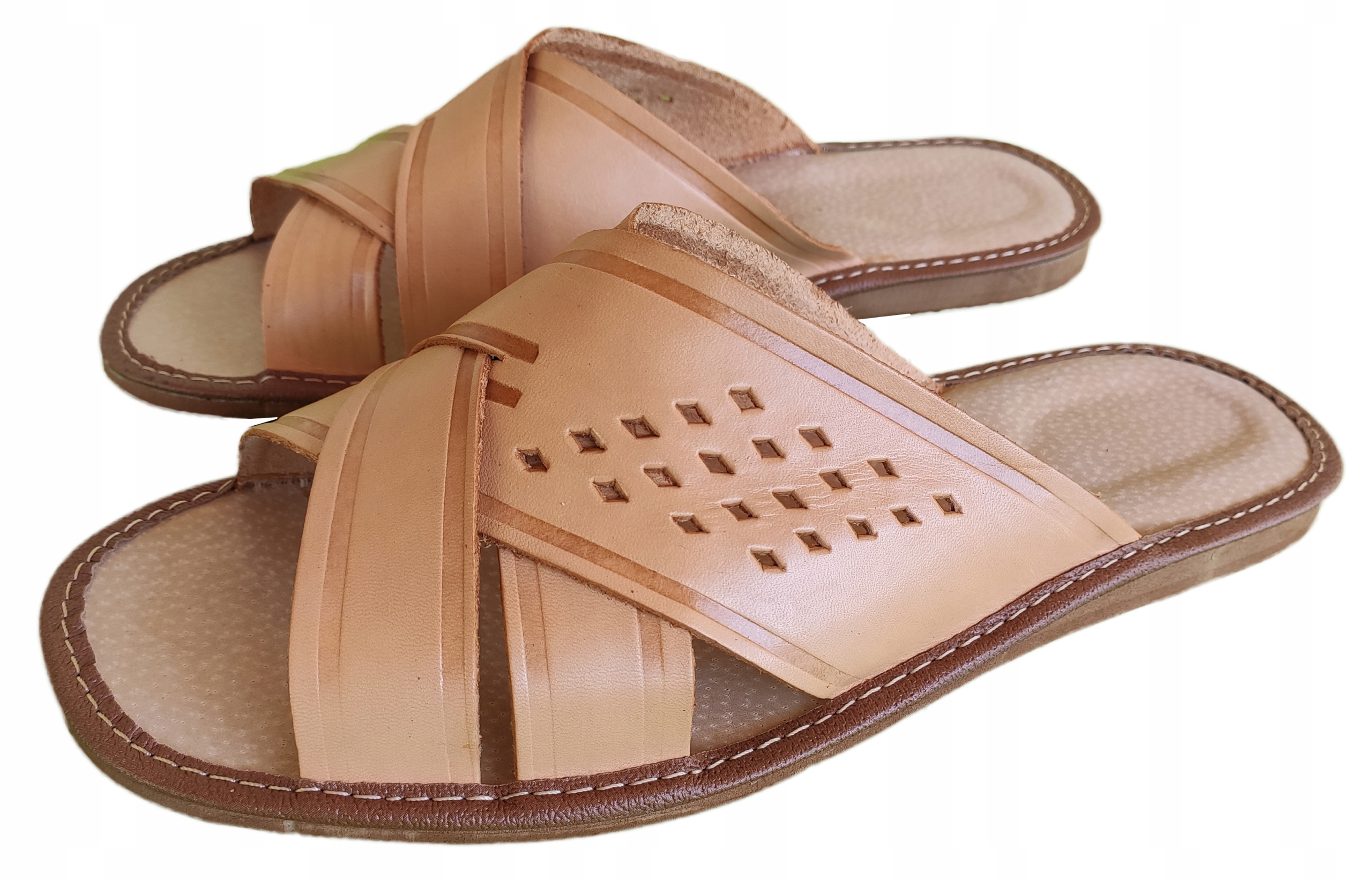 

Skórzane kapcie, męskie pantofle, 42