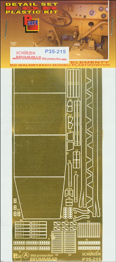 Part P35-215 1/35 Brummbar (Mid Prod.) boční kryty (Dragon)