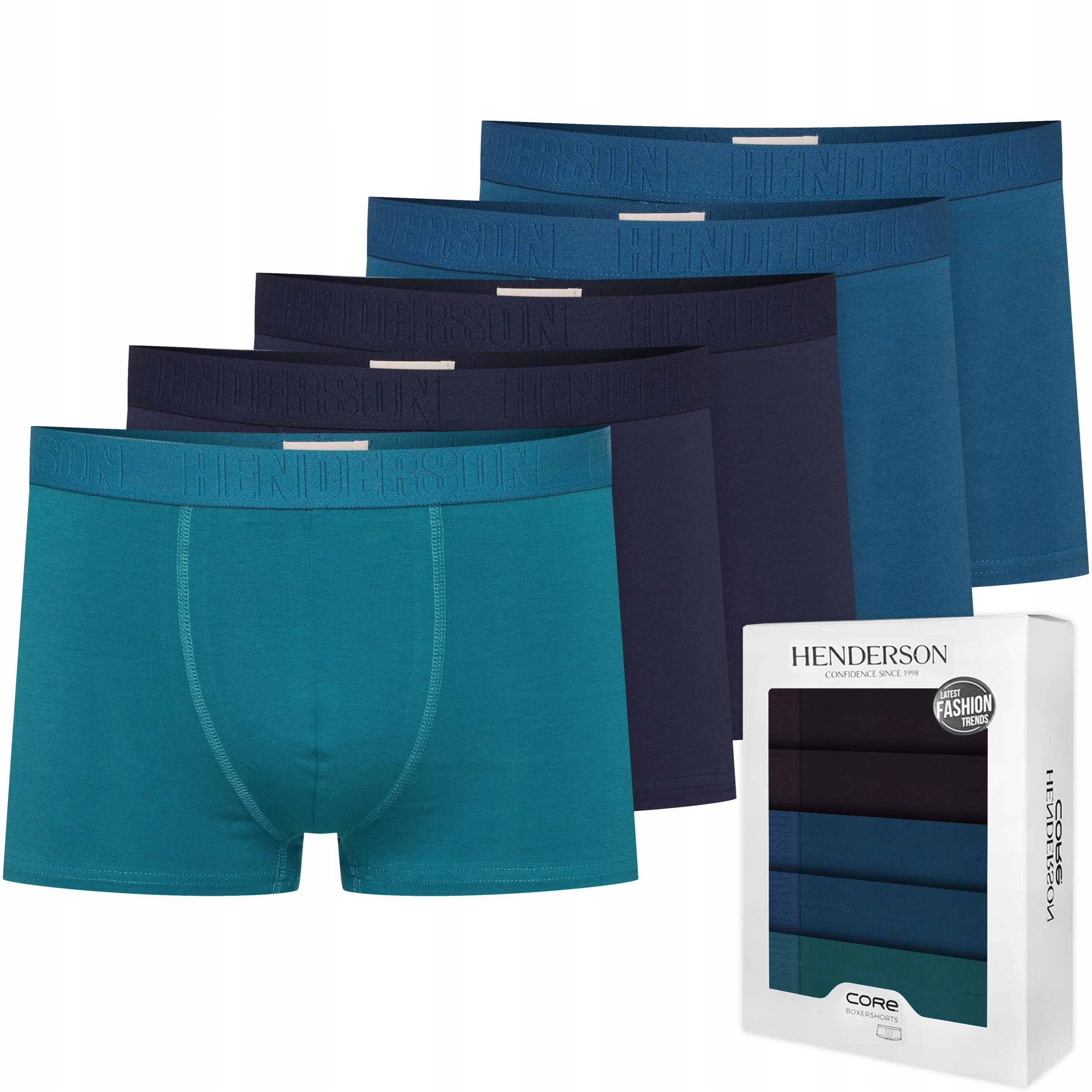 Pánské Boxerky Henderson Solid 42695 šortky přiléhavé 5 Párů M