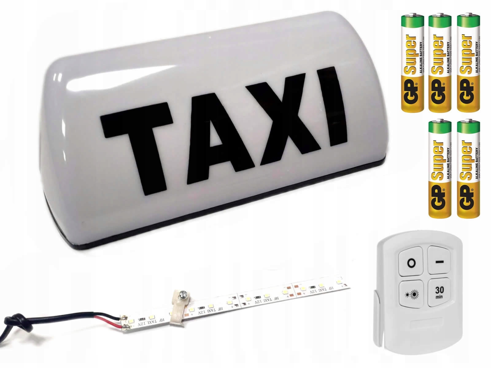 

Bezprzewodowa Lampa Kogut Taxi Led Na Pilota Biała