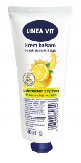 

Krem Do Rąk I Paznokci Cytrynowy 100 ml Linea Vit