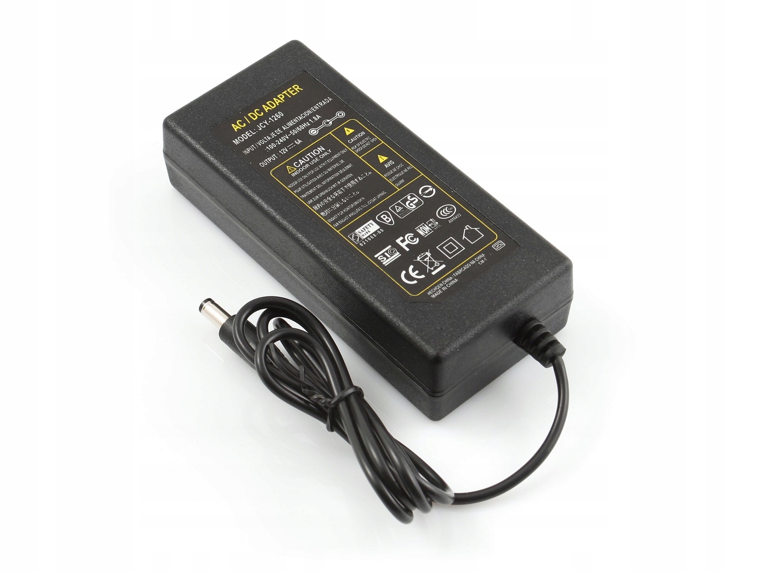 ZASILACZ LED WTYCZKOWY 12V DESKTOP 72W 6A Z KABLEM Typ Zasilacze