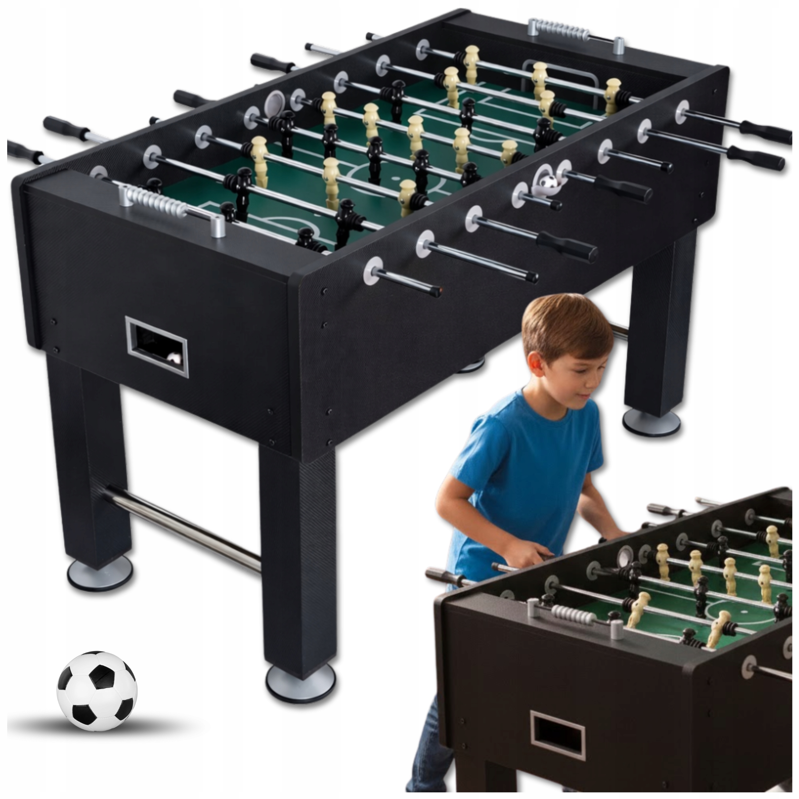 Piłkarzyki Duży Stół do Piłkarzyków 140cm Stabilny Do Domu Biura