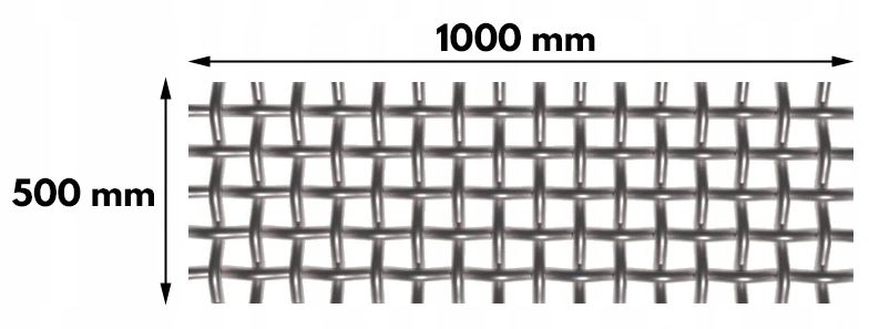 Siatka tkana nierdzewna 0,033x0,033/0,03 (0,5m2) Szerokość 1000 mm