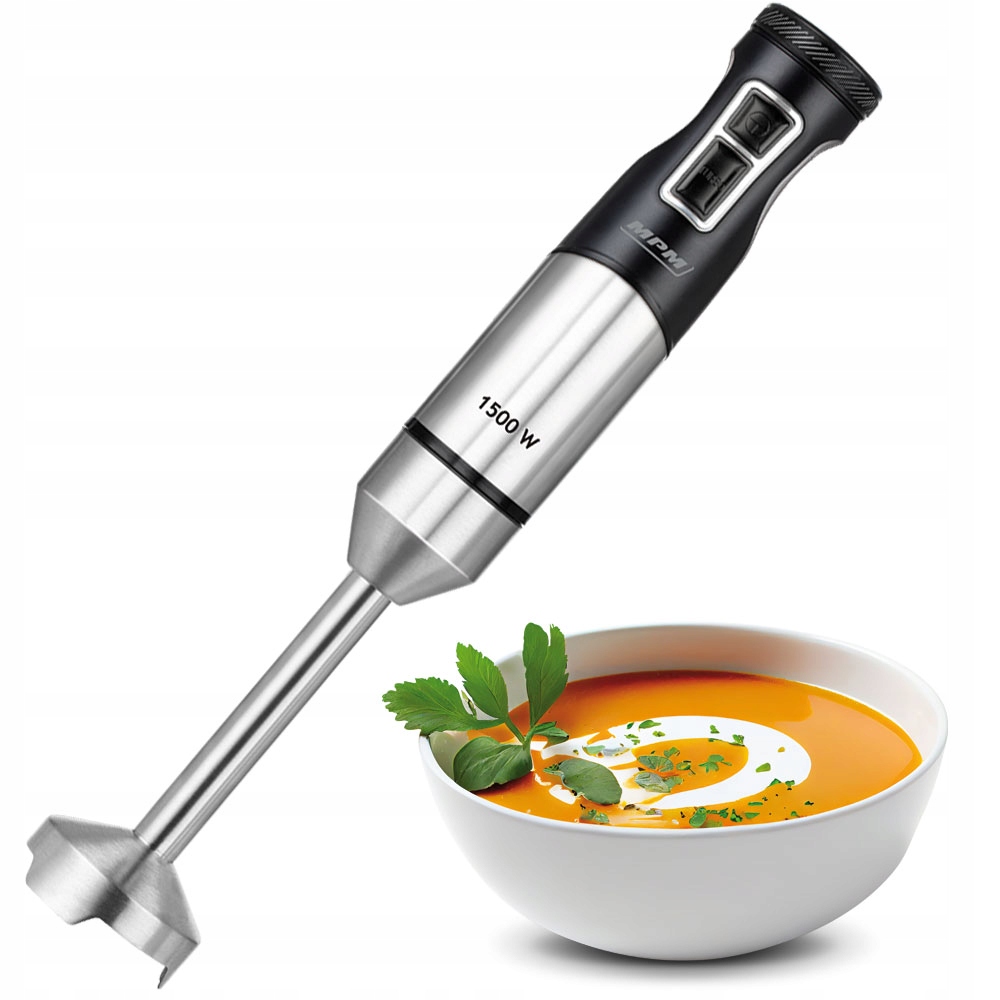 Blender ręczny srebrny/szary inox Mpm MBL-33M