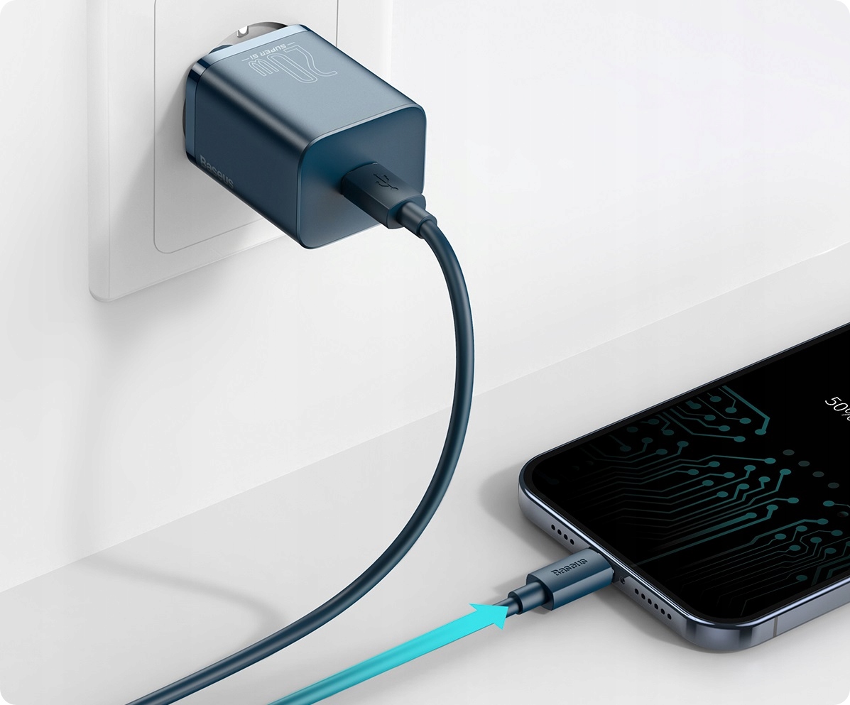 BASEUS SZYBKA ŁADOWARKA SIECIOWA DO TELEFONU ZASILACZ USB-C TYP-C QC 20W PD Przewód w zestawie nie