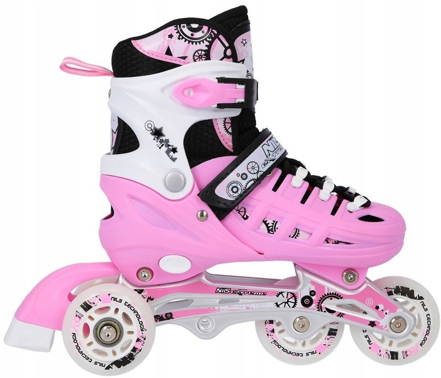 4w1 Łyżworolki Rolki Wrotki Dla Dziewczynki Rekreacyjne Regulowane 35-38 Materiał kół PU