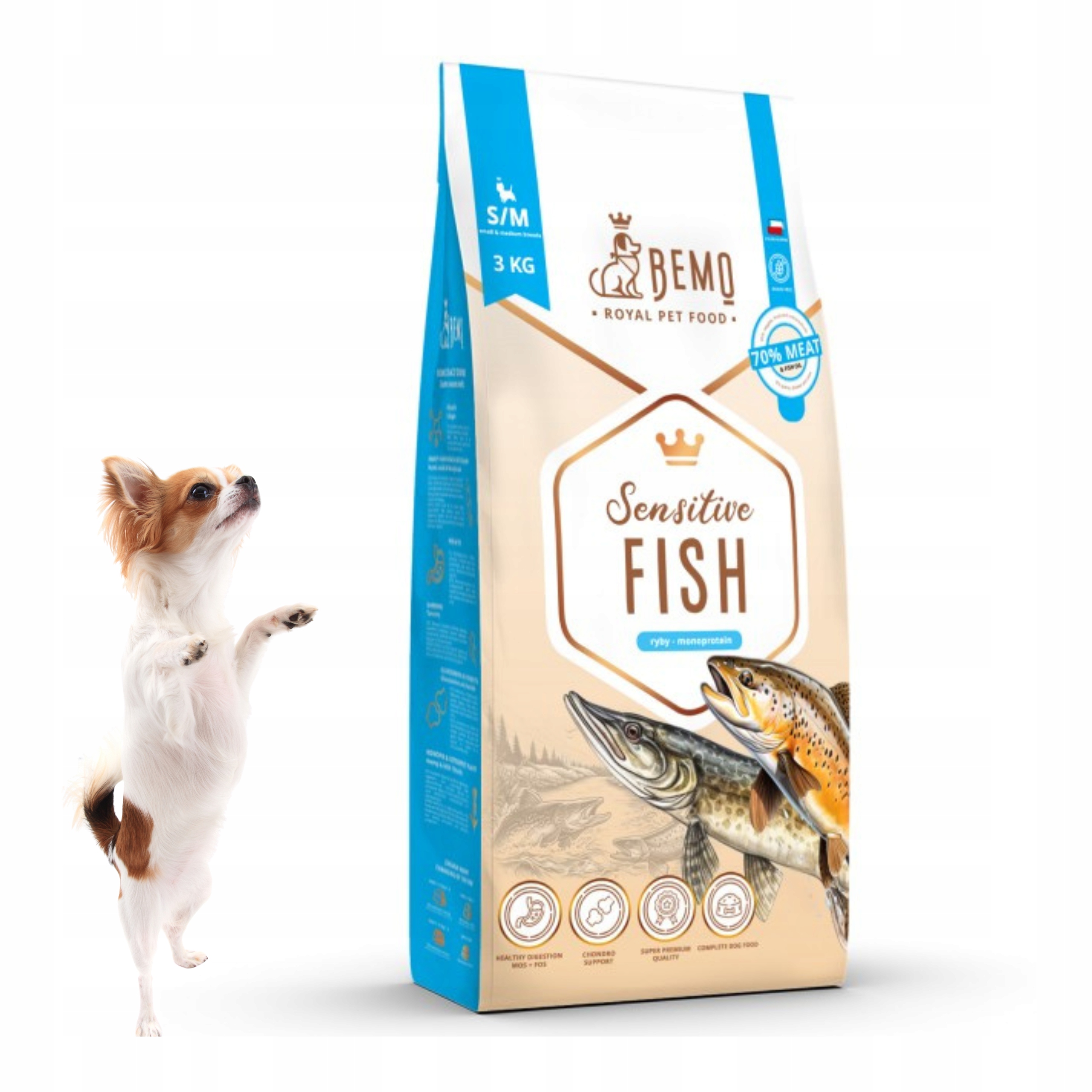 Levně Krmivo pro psy suché Bemo Sensitive Fish 3 kg Malé Střední Plemena Ryba