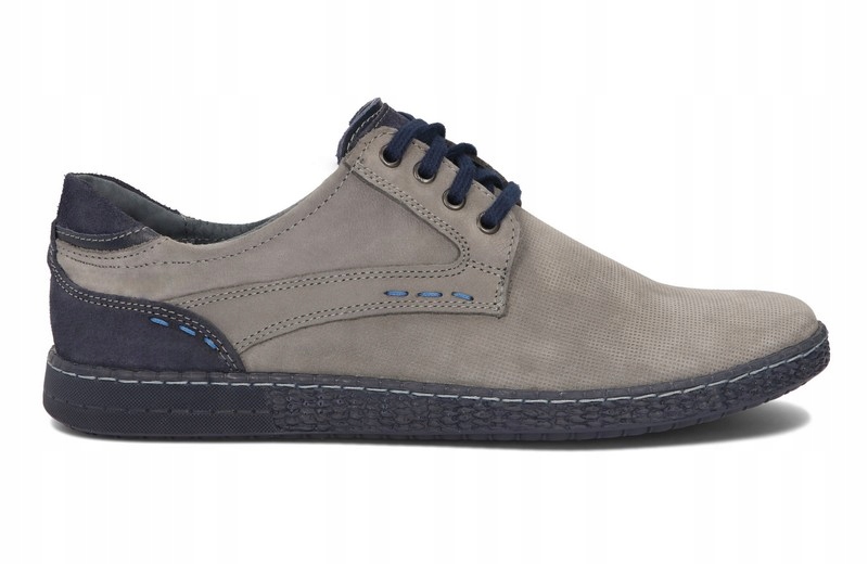 

Półbuty Męskie Buty Casual Skóra 848 Szary 43