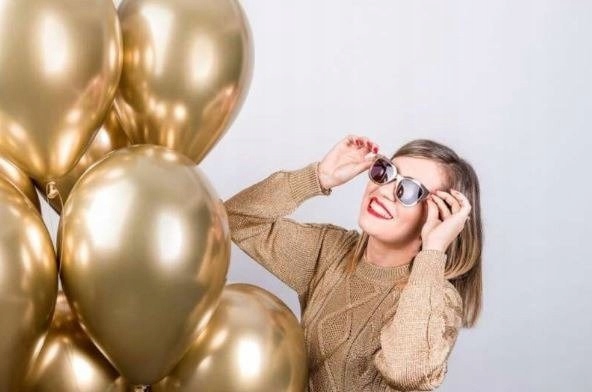 BALONY ZŁOTE 13cm 5" GEMAR Glossy Chrom Super Połysk PROFESJONALNE 100szt Materiał mix