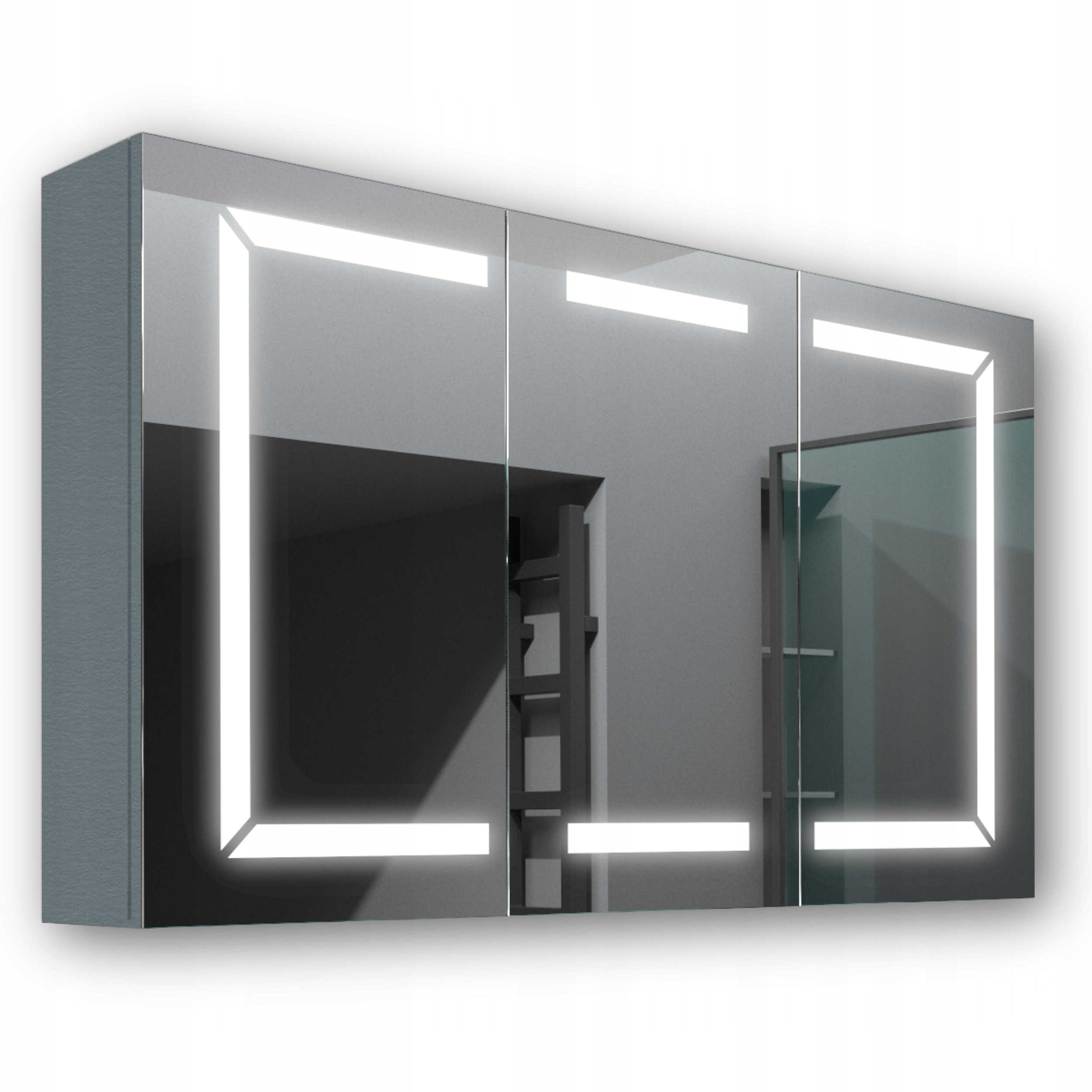 Drevená skrinka 120x70 Led zrkadlo Freya Antracit