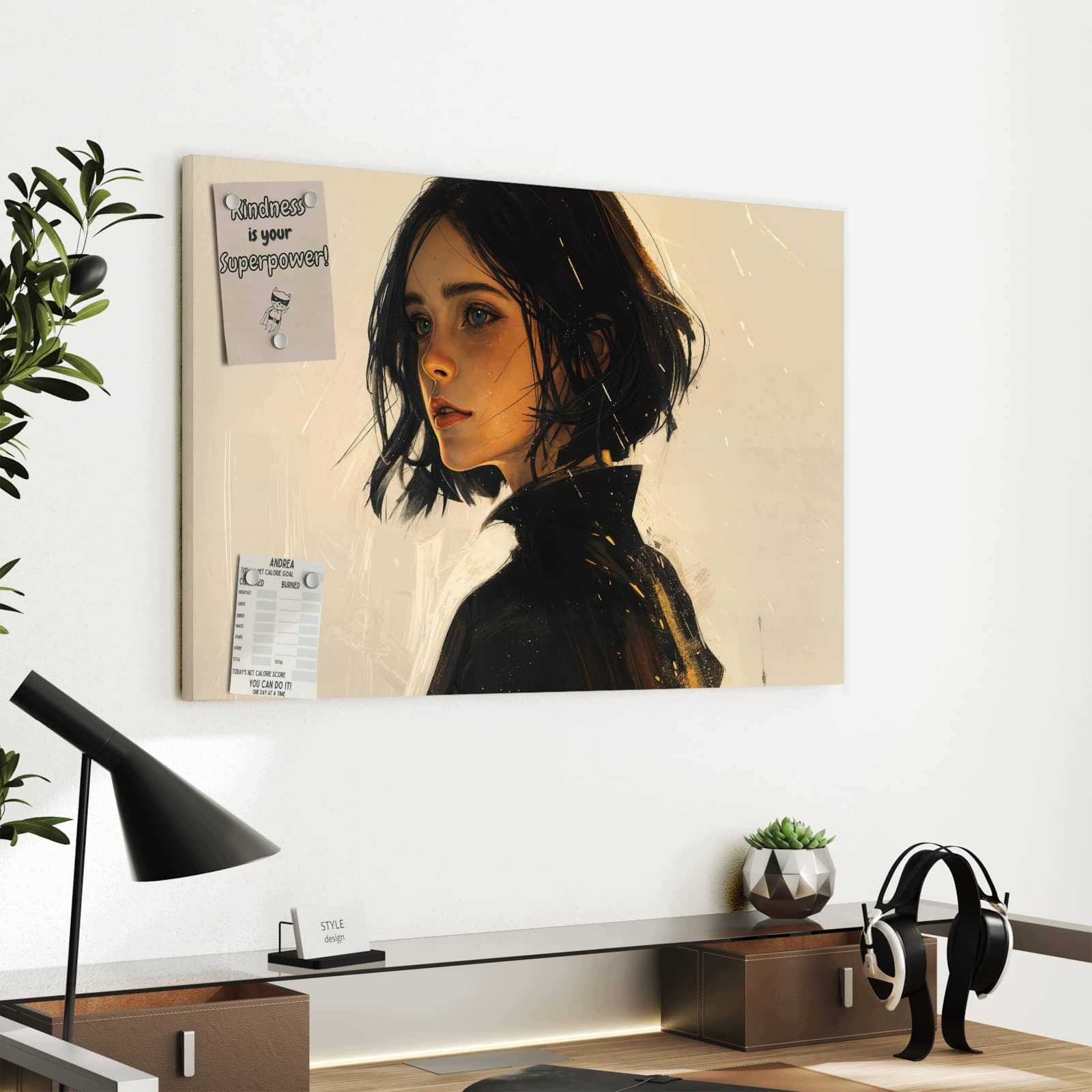 Magnetická tabule Portrét mlody Žena 60 × 40 cm