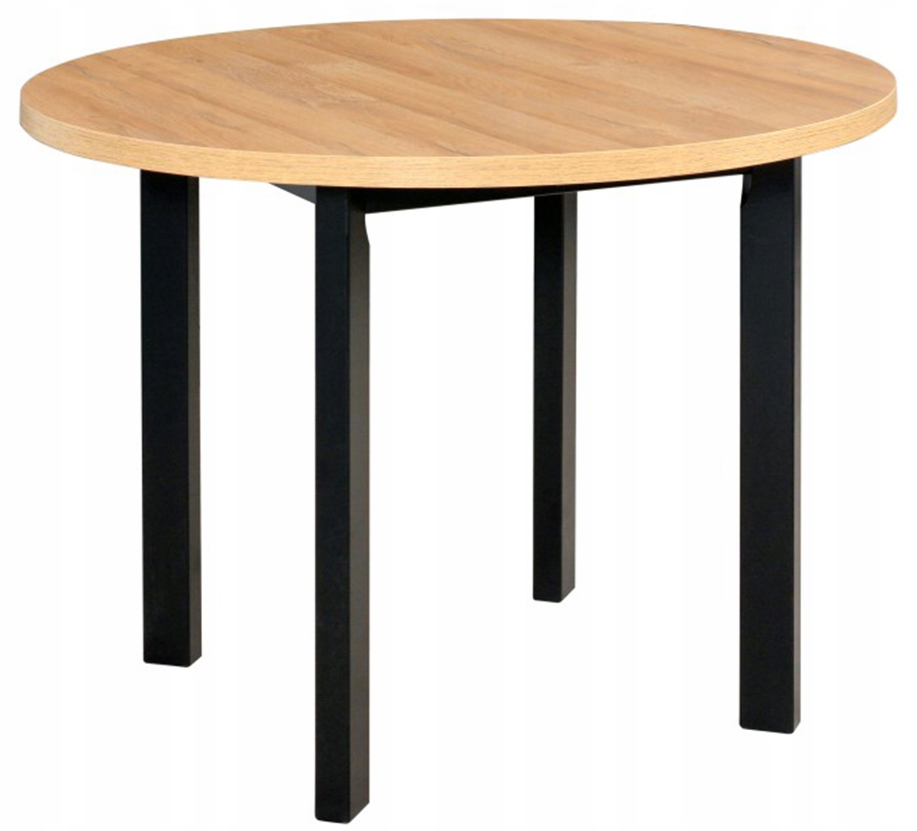 Dřevěný jídelní stůl Filizes kulatý 100 cm černý/dub grandson